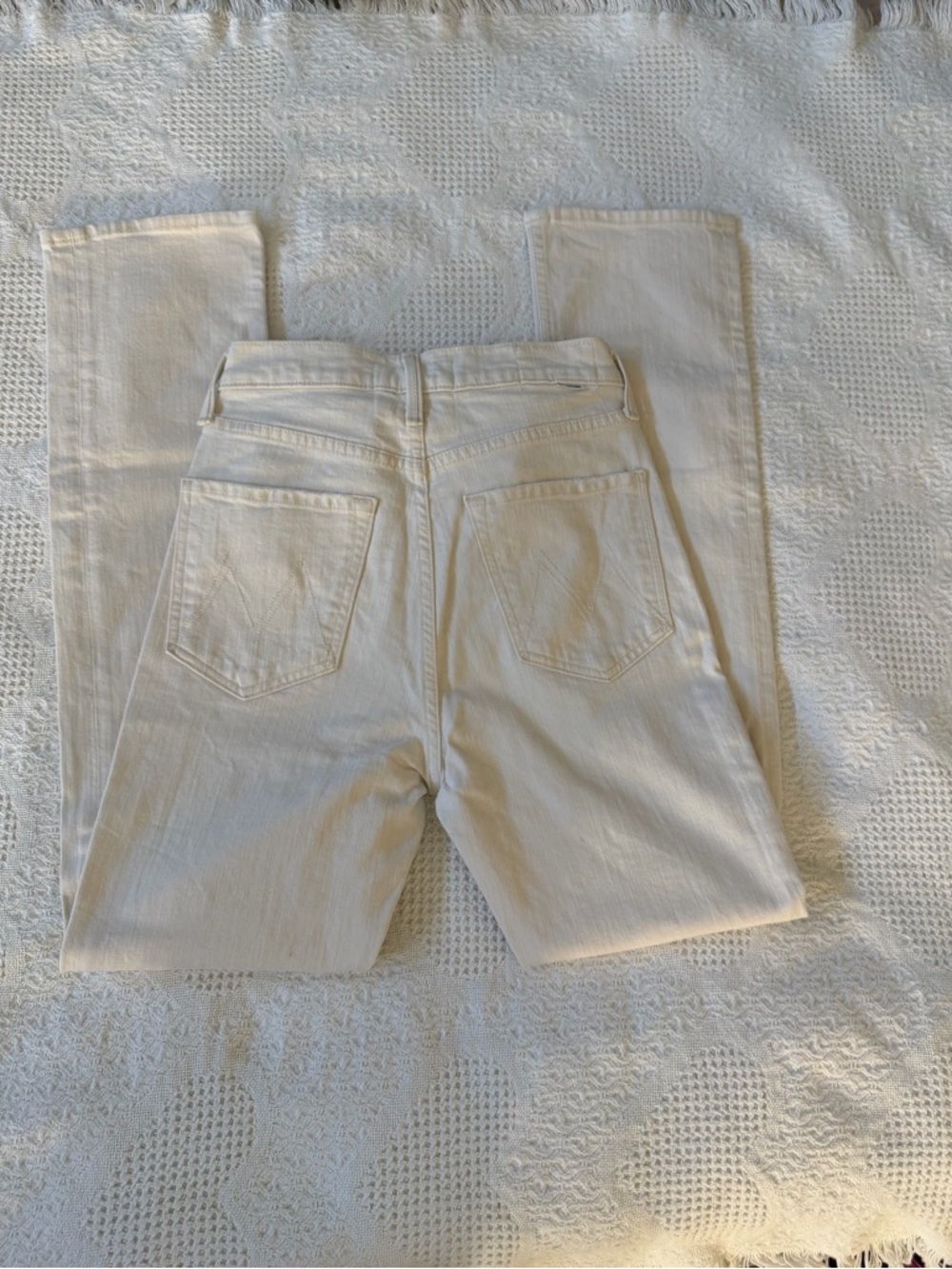 MOTHER Skinny Jeans in Cream